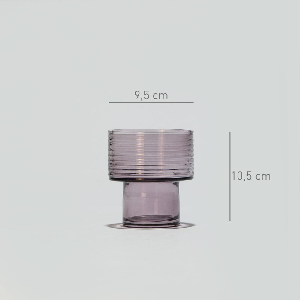 Conjunto de 2 Castiçais em vidro GLOW TOGETHER em Violeta Noite