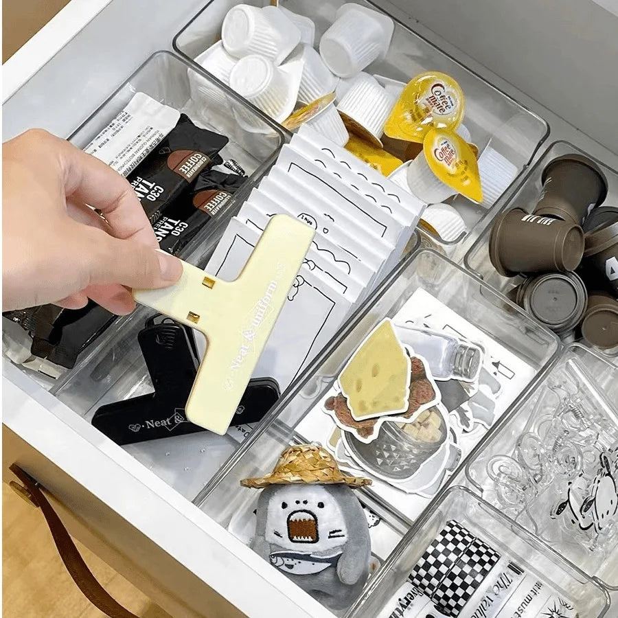 Clear Drawer Organizers Set Plastic Storage Bins