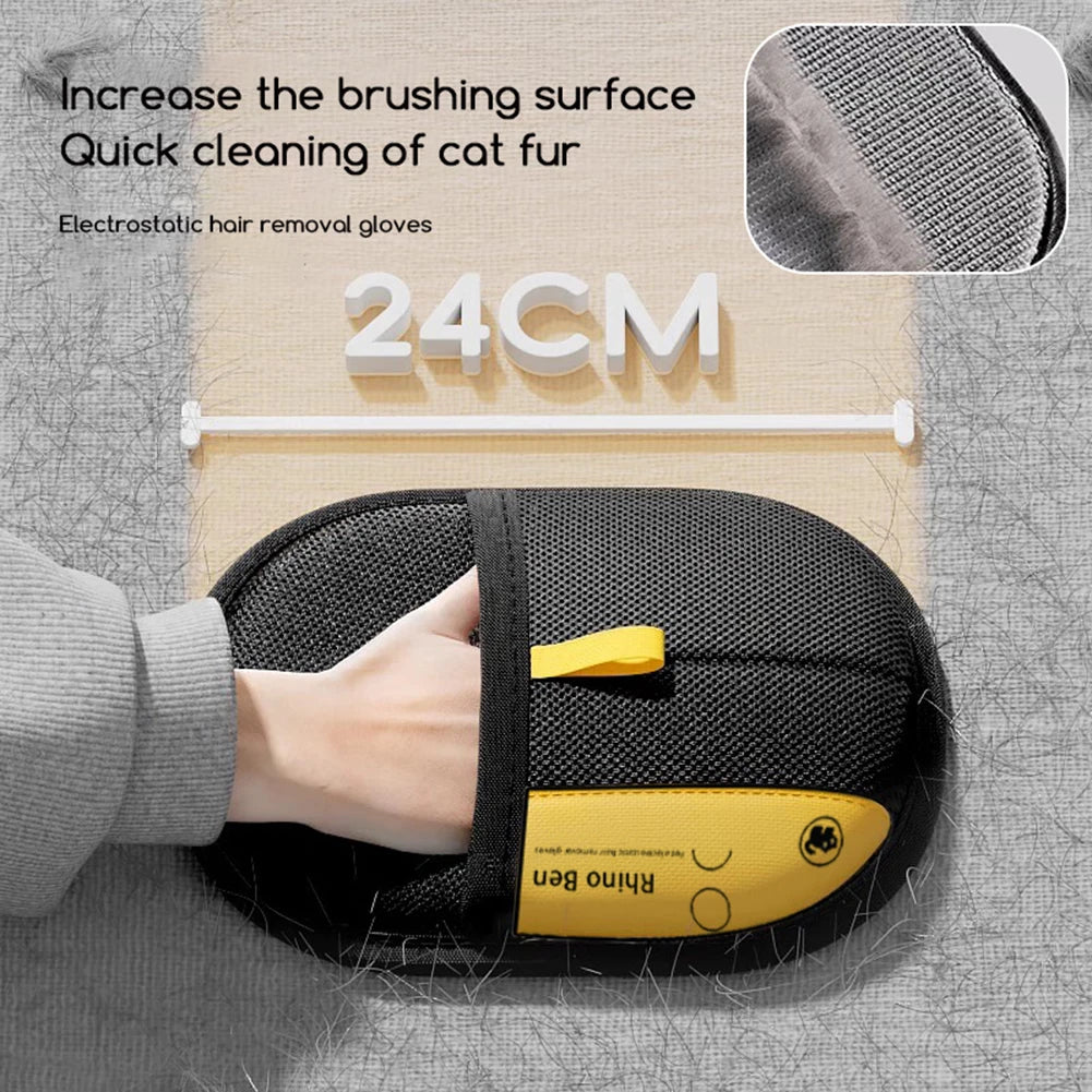 Electrostatic Pet Hair Remover Glove Grooming Cleaning Mitt