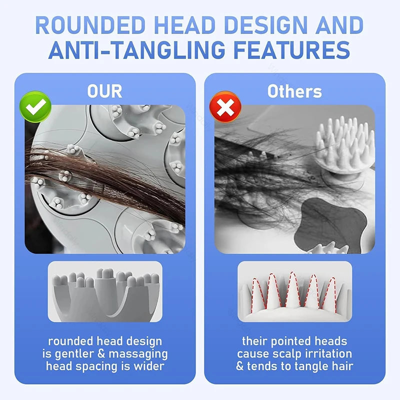 Electric Cordless Scalp Massager 4 Kneading Heads Rechargeable