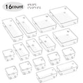 Clear Drawer Organizers Set Plastic Storage Bins