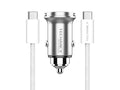 Techancy Mini Carregador TC6426, 33W, USB-A+USB-C, com Cabo USB-C para USB-C de 1m, Liga de AlumInio, Seguro e Confiavel
