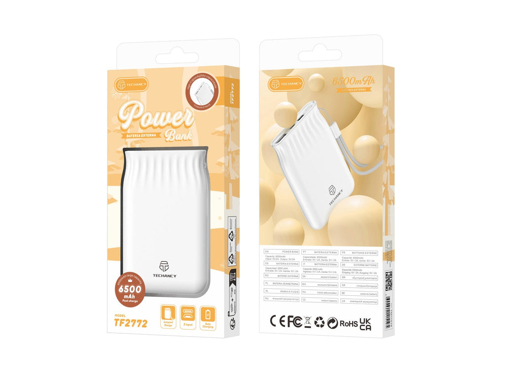 Techancy 6500mah Power Bank Branco