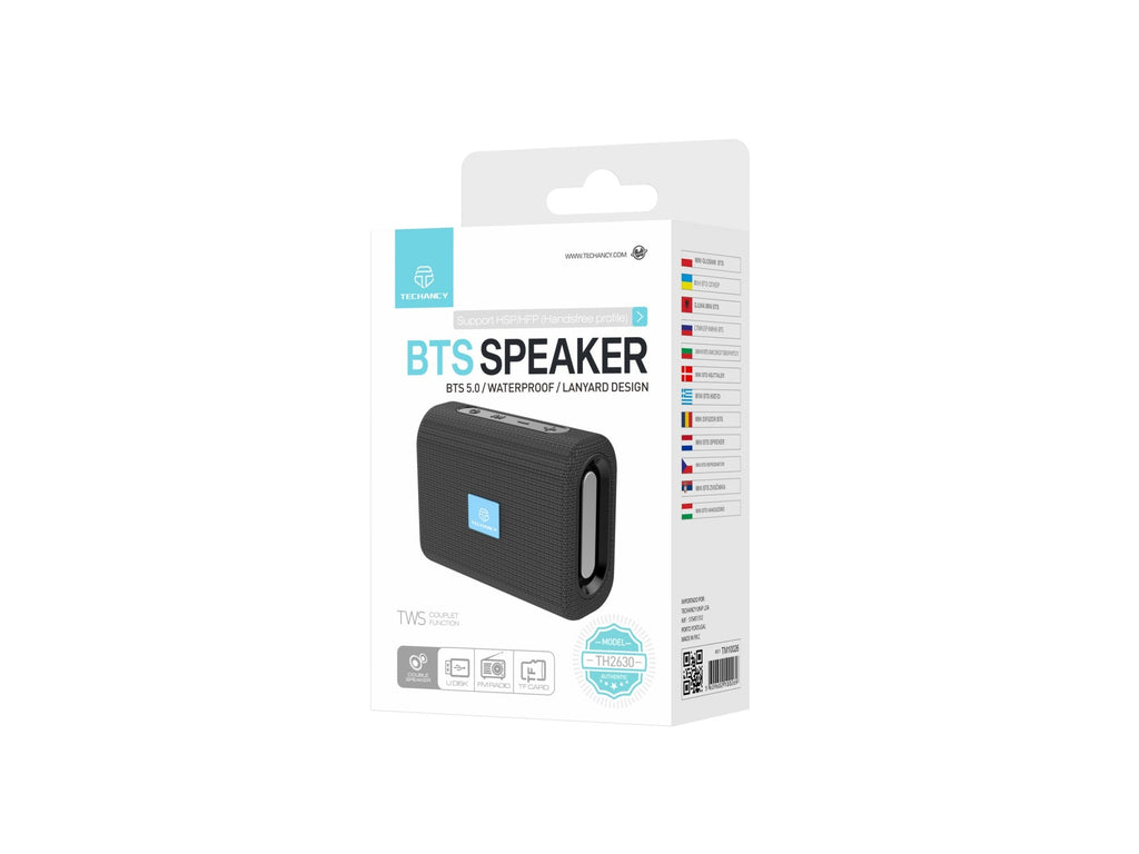 Techancy Mini Altifalante Sem Fios Preto