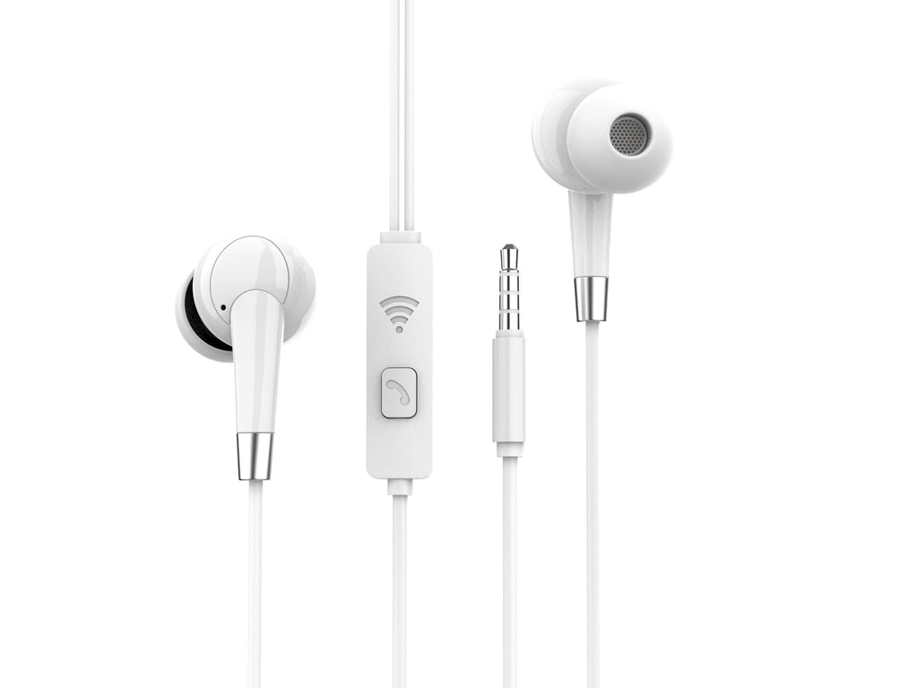 Techancy Auscultadores Intra-Auriculares Com Fios Brancos