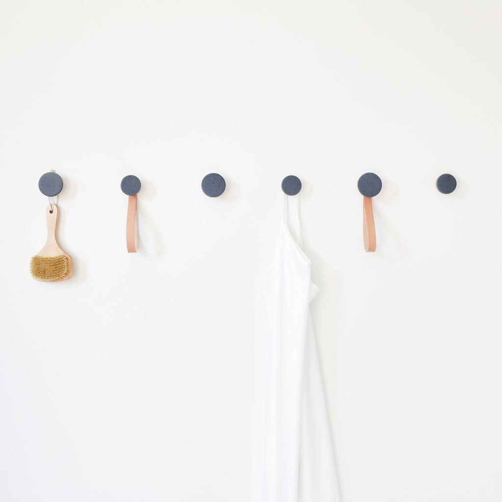 Round Beech Wood & Ceramic Wall Hook